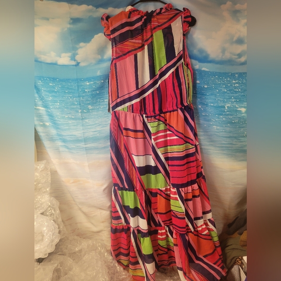 Julia Jordan NWT Women's Printed Ruffle-Neck Tie-Waist‎ Midi Dress size 8 - Picture 3 of 8